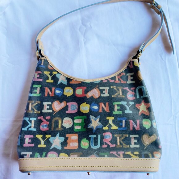 Dooney & Bourke Handbags - Vintage Dooney & Bourke Multicolor Graffiti Logo Shoulder Bag